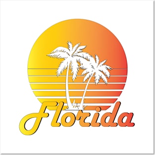 Florida Synthwave Sun Posters and Art